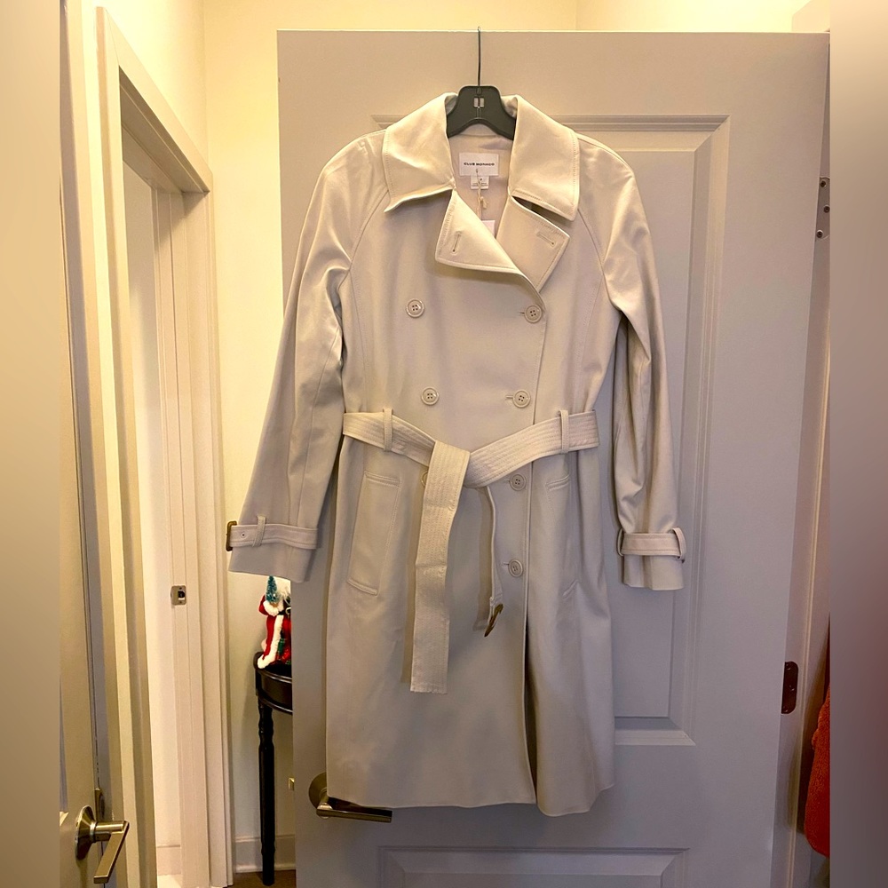 Club Monaco Aeryn Trench Manteaux in Japanese Weave- Sandstone